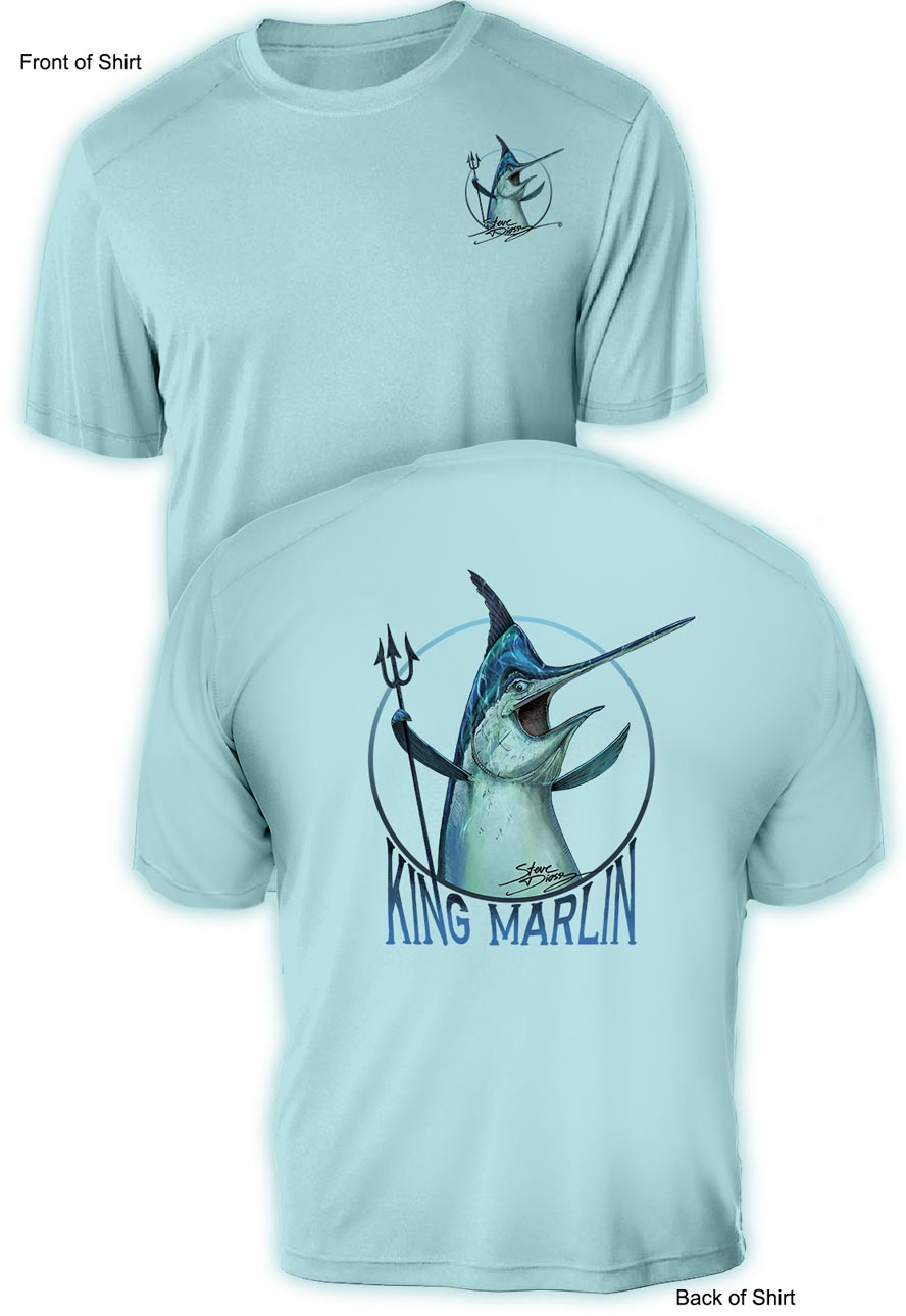 King Marlin- UV Sun Protection Shirt - 100% Polyester - Short Sleeve UPF 50